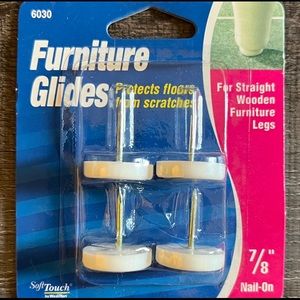💞 New 4-Pack 7/8” Nail On Furniture Glides
